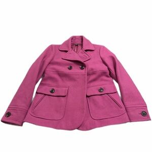 Y2K Vintage Gap Wool Pea Coat Tailored Jacket (Pink) Size Small